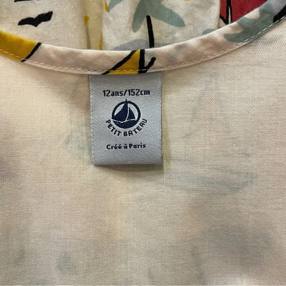 Petit Bateau Girl’s Short Sleeve Poplin Dress Size 12 - Picture 6 of 11